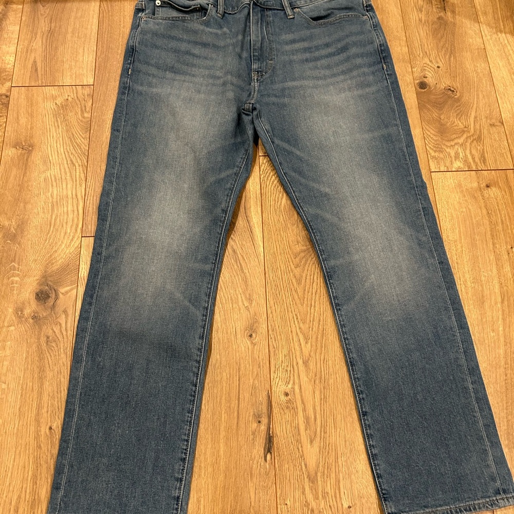 J. Crew Men's Straight Jeans in Dark Blue